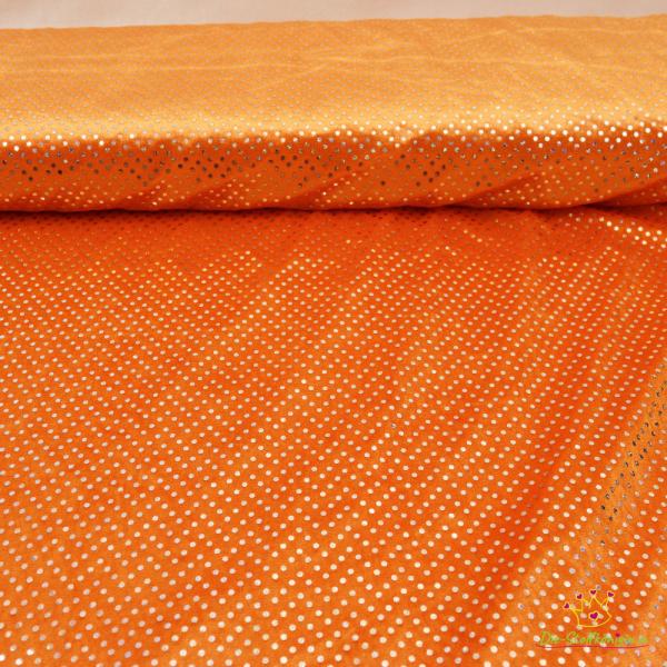 50x70 cm Zuschnitt Panne Samt Pailetten - Orange